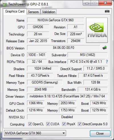 Msi Gtx 960 Gaming 2G Oc Graphics Card Review 21 Gpu_Z