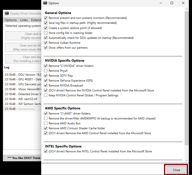 How To Use Ddu To Uninstall Graphics Card Drivers 6 The Default Options When First Launching Ddu