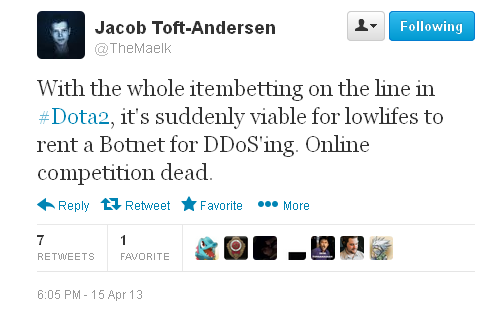 Ddos Attacks On The G-1 League Western Qualifiers? 13 Screenshot from http://twitter.com/TheMaelk