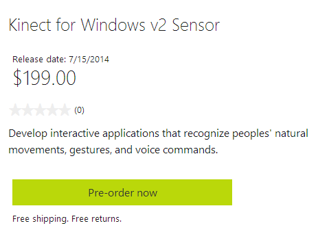 Buy Kinect for Windows v2 Sensor  Commercial    Microsoft Store