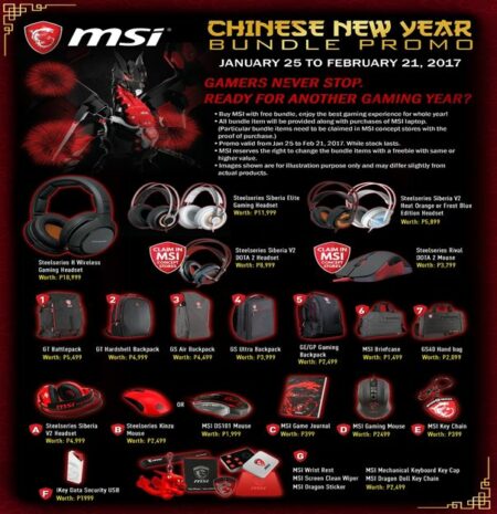 Msi Philippines Notebook Announces Chinese New Year Promotion