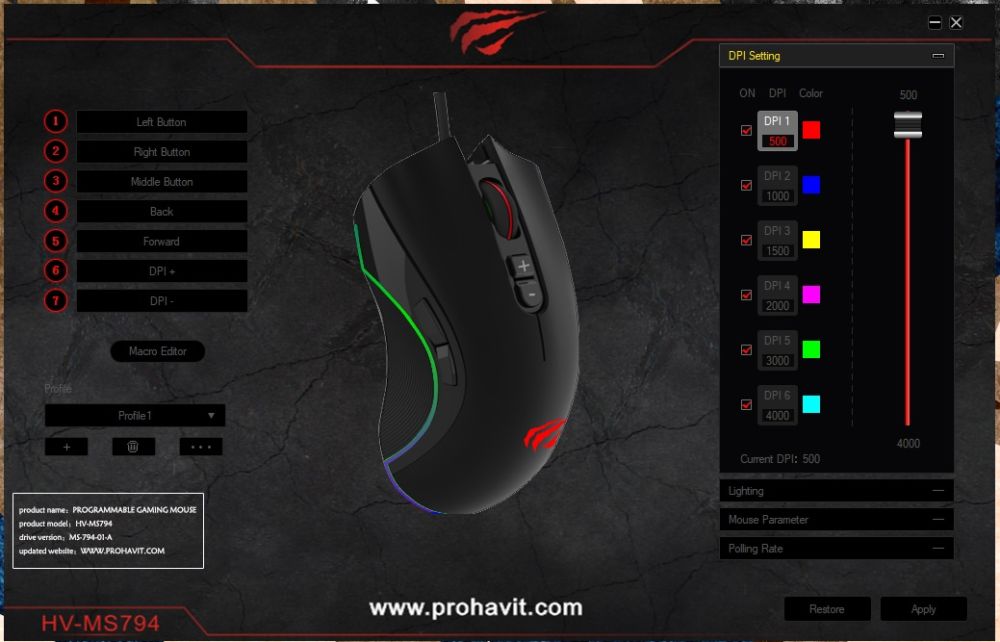 Hv-Ms794-Programmable-Gaming-Mouse