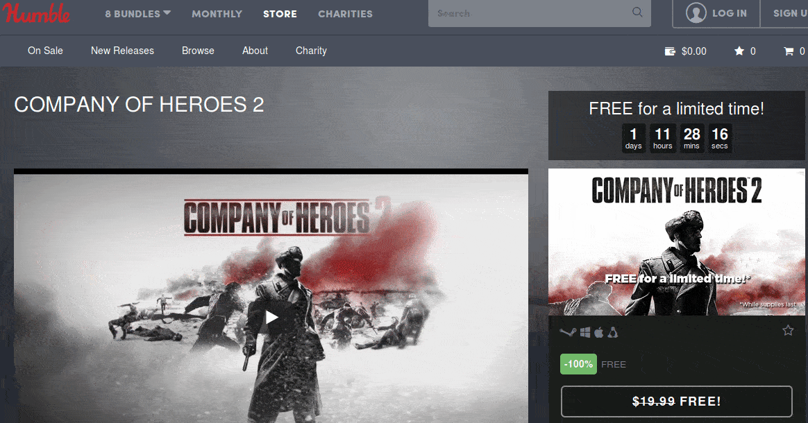 Company Of Heroes 2 Is Free At Humble Store Until Dec. 16