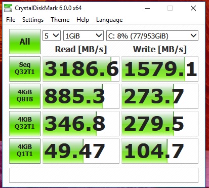 Crystaldisk Mark Result Asus Zenbook 3 Deluxe Ux490Uar-Be082T