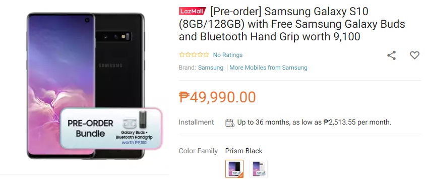 Pre-Order Samsung Galaxy S10 On Lazada