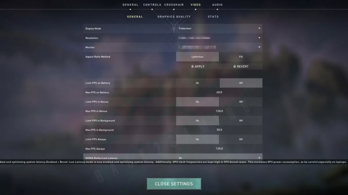Nvidia Reflex Settings Option Active In Valorant Pictured