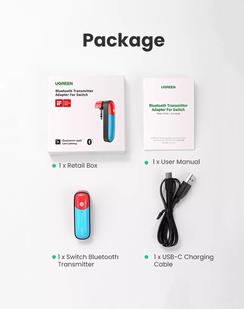 ugreen transmitter ninteno switch dongle accessories