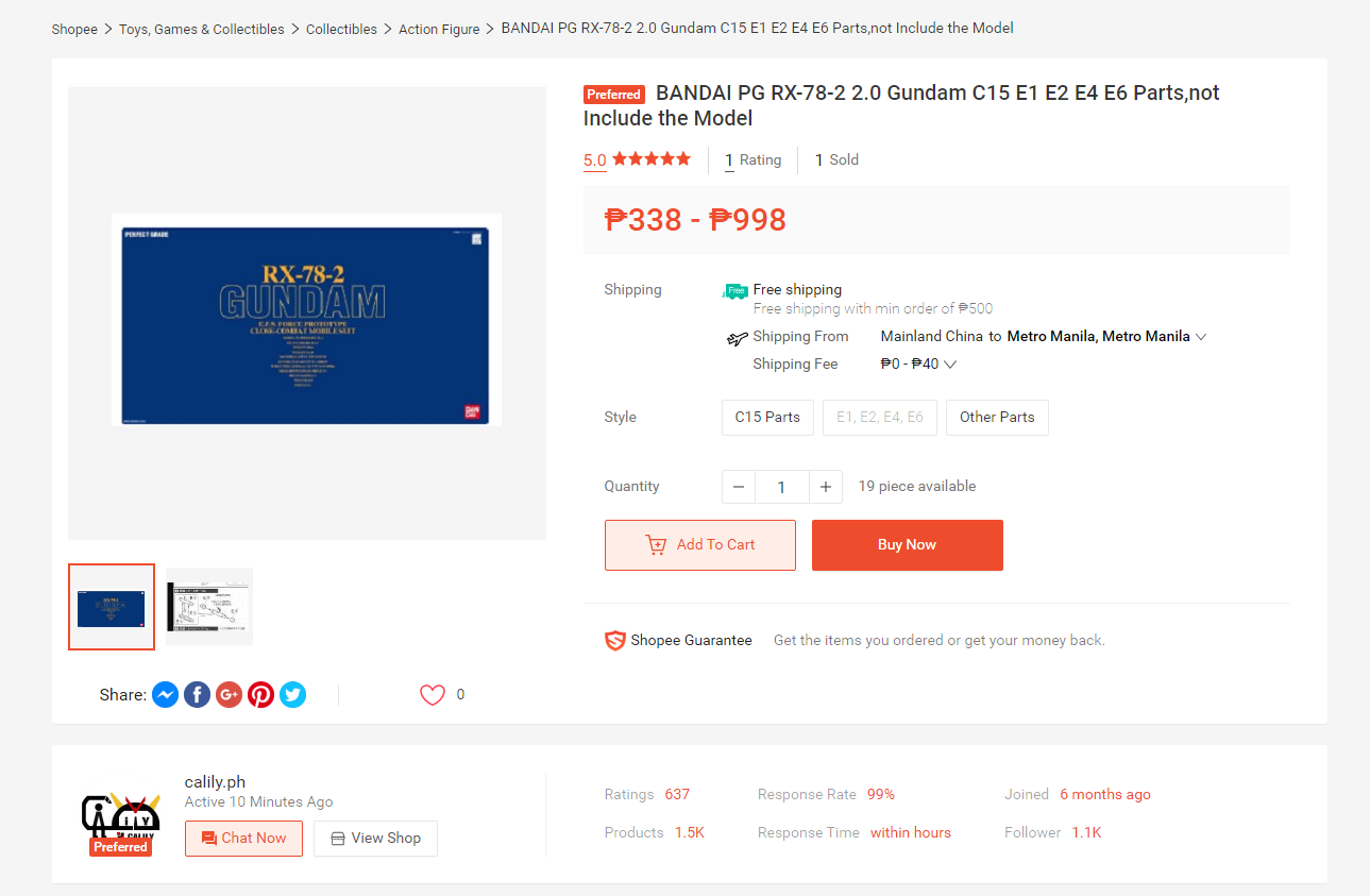 Where To Buy Gundam Replacement Parts In 2024? 3 After The Chat, The Seller Listed The Parts I Needed In Their Page