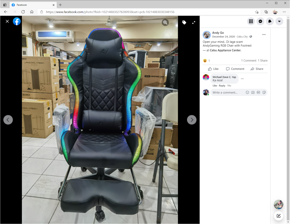 Andygaming Rgb Chair With Footrest