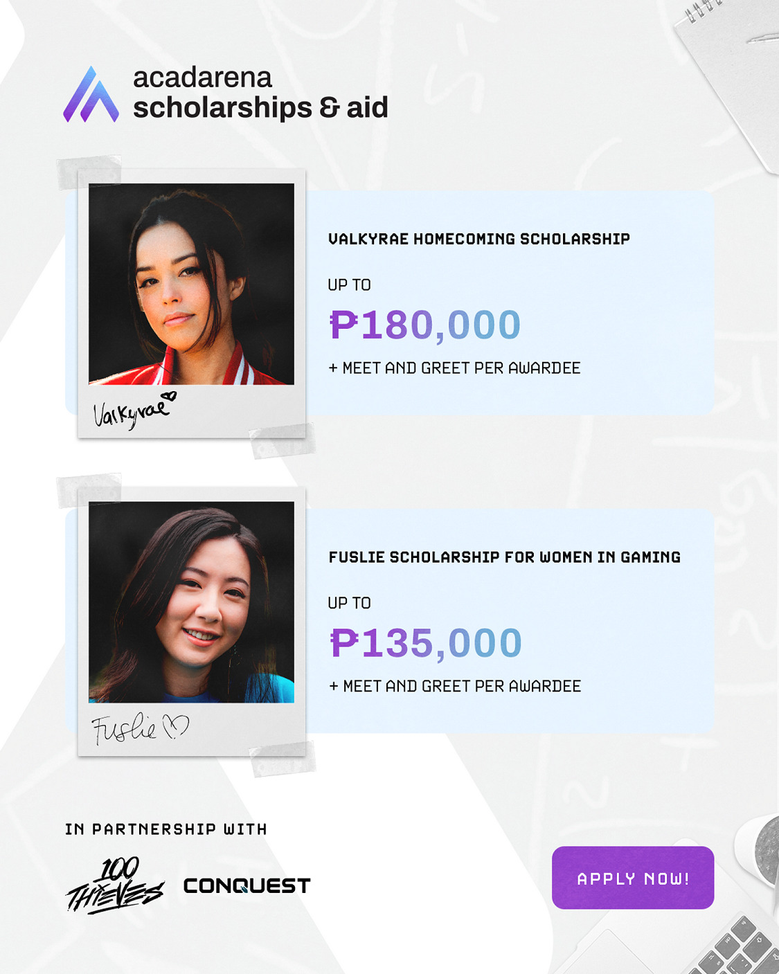 AcadArena Partners with 100 Thieves to Provide Scholarships to Filipino Students -