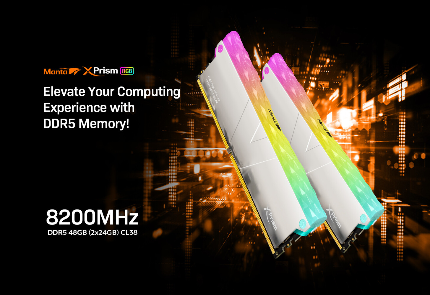 v-color Introduces Manta XPrism 48GB DDR5-8200 CL38 Kit -